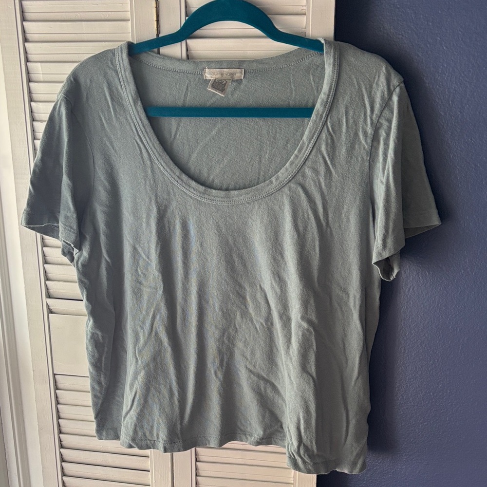 Outerknown Soft blue-green Short Sleeve Tee